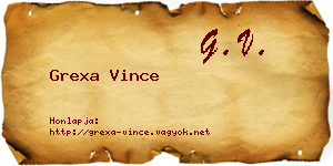 Grexa Vince névjegykártya